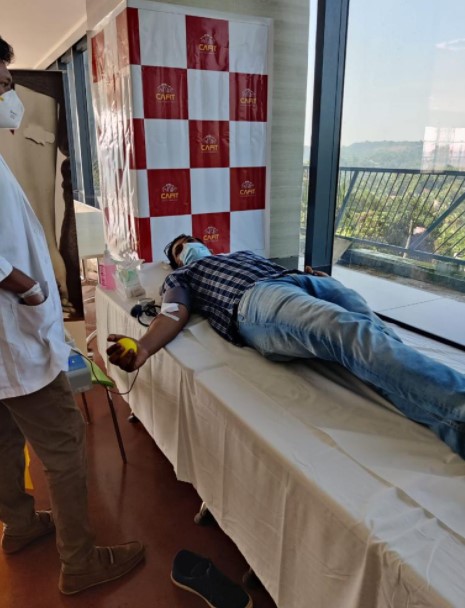 Blood donation camp held at Cyberpark